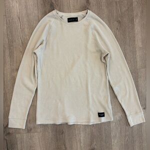 Abercrombie & Fitch Cream Waffle Knit Long Sleeve T Shirt